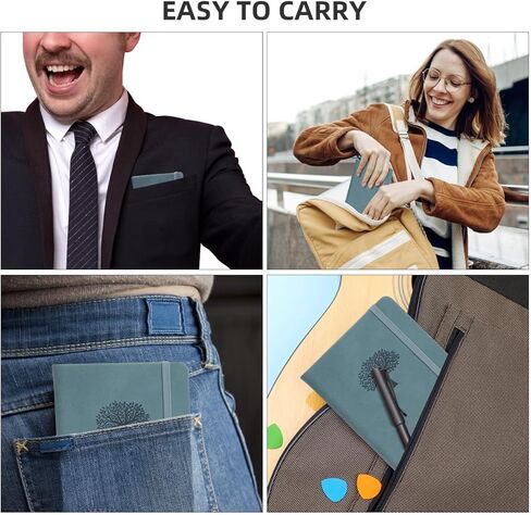 WERTIOO Small Hardcover Journal Notebook 2 Pack, A6 Ruled Leather Pocket Notebook 5.7 x 4.3 inch 140 Pages Notebook with Pen Holder 100 gsm Thick Paper Journals for Women Men in Kuwait