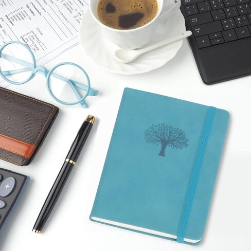 WERTIOO Small Hardcover Journal Notebook 2 Pack, A6 Ruled Leather Pocket Notebook 5.7 x 4.3 inch 140 Pages Notebook with Pen Holder 100 gsm Thick Paper Journals for Women Men in Kuwait