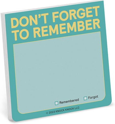 1-Count Knock Knock Don't Forget to Remember Sticky Note Pad, to Do List Notes, 3 x 3-Inches, 100 Sheets Each in Saudi Arabia