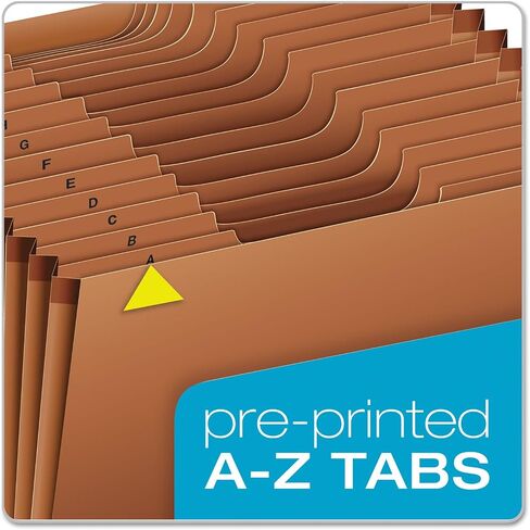Pendaflex Heavy Duty Expanding File with Extra-Thick Cover, Tyvek Reinforced Edges, 21 Pockets, A–Z Tabs, Elastic Cord Closure, Letter Size (R117ALHD),Brown in Saudi Arabia