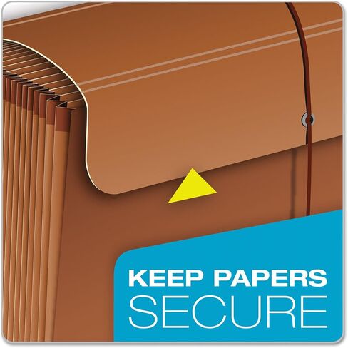 Pendaflex Heavy Duty Expanding File with Extra-Thick Cover, Tyvek Reinforced Edges, 21 Pockets, A–Z Tabs, Elastic Cord Closure, Letter Size (R117ALHD),Brown in Saudi Arabia