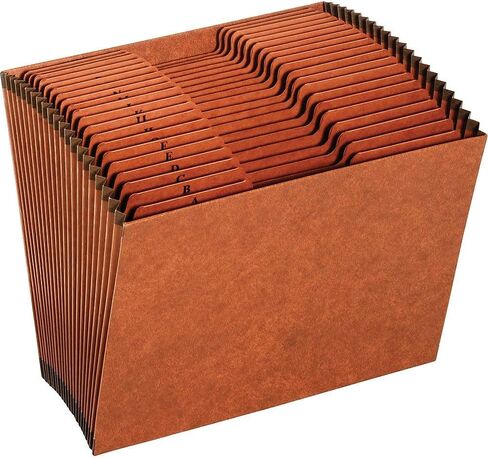 Pendaflex Heavy Duty Expanding File with Extra-Thick Cover, Tyvek Reinforced Edges, 21 Pockets, A–Z Tabs, Elastic Cord Closure, Letter Size (R117ALHD),Brown in Saudi Arabia