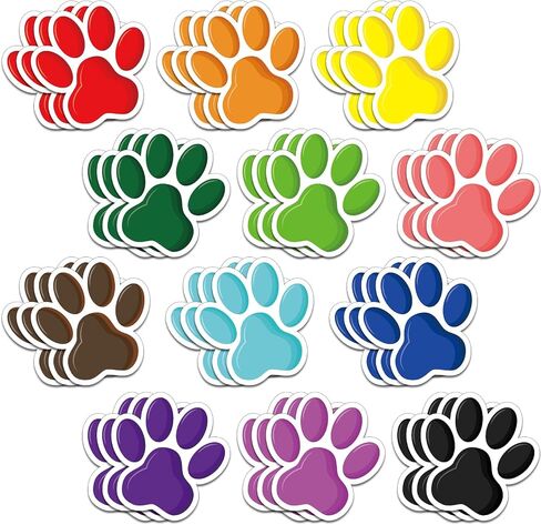 60 Pcs Mini Paw Prints Cutouts Accents Decor Bulletin Board Party Supplies for Kids Educational School Home(Black) in Saudi Arabia