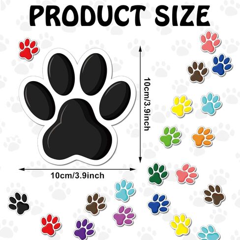 60 Pcs Mini Paw Prints Cutouts Accents Decor Bulletin Board Party Supplies for Kids Educational School Home(Black) in Saudi Arabia