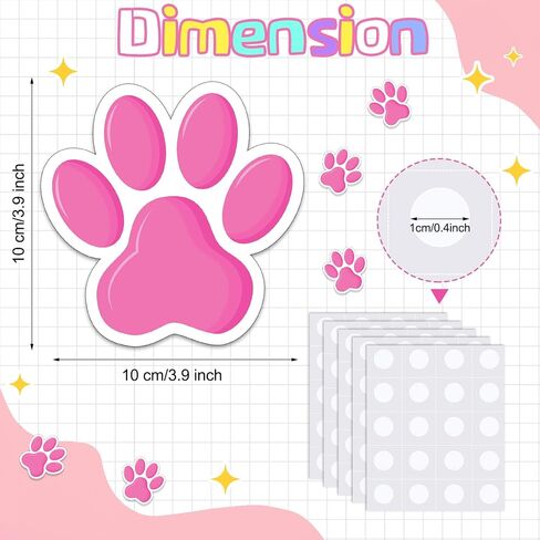 60 Pcs Mini Paw Prints Cutouts Accents Decor Bulletin Board Party Supplies for Kids Educational School Home(Black) in Saudi Arabia