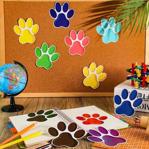 60 Pcs Mini Paw Prints Cutouts Accents Decor Bulletin Board Party Supplies for Kids Educational School Home(Black) in Saudi Arabia