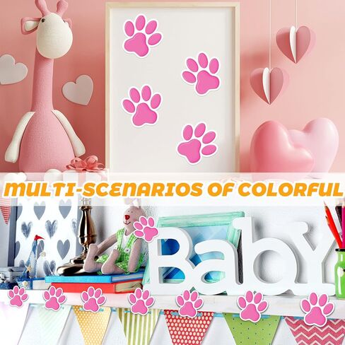 60 Pcs Mini Paw Prints Cutouts Accents Decor Bulletin Board Party Supplies for Kids Educational School Home(Black) in Saudi Arabia