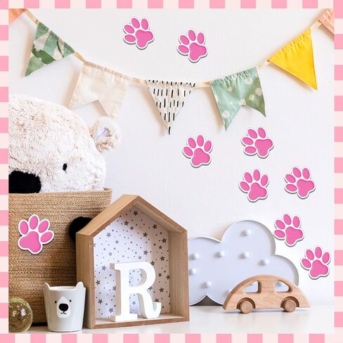 60 Pcs Mini Paw Prints Cutouts Accents Decor Bulletin Board Party Supplies for Kids Educational School Home(Black) in Saudi Arabia