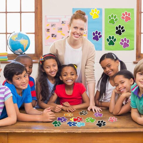 60 Pcs Mini Paw Prints Cutouts Accents Decor Bulletin Board Party Supplies for Kids Educational School Home(Black) in Saudi Arabia