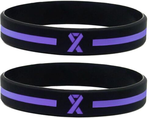 Lavender Purple Awareness Ribbon Wristbands (6-Pack) - Silicone Rubber Support Bracelets for Men Women Boys Girls - Light Purple Awareness Ribbon Accessories in Bulk in Kuwait