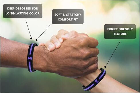 Lavender Purple Awareness Ribbon Wristbands (6-Pack) - Silicone Rubber Support Bracelets for Men Women Boys Girls - Light Purple Awareness Ribbon Accessories in Bulk in Kuwait