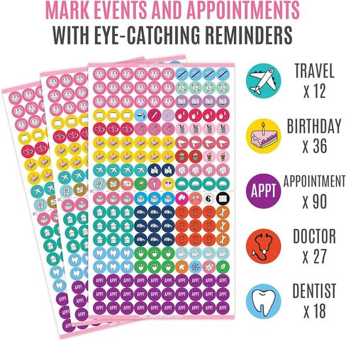 Planner Stickers – 1700 Productivity Mini Icons for Adults Calendar – Work, Daily To Do, Budget, Family, Holidays, Journaling – Variety Pack with Monthly Tabs in Saudi Arabia