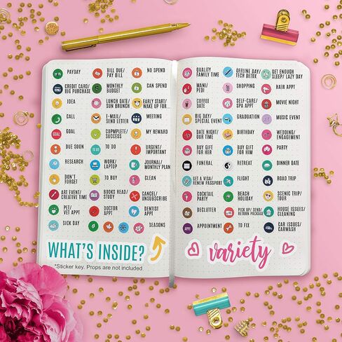 Planner Stickers – 1700 Productivity Mini Icons for Adults Calendar – Work, Daily To Do, Budget, Family, Holidays, Journaling – Variety Pack with Monthly Tabs in Saudi Arabia