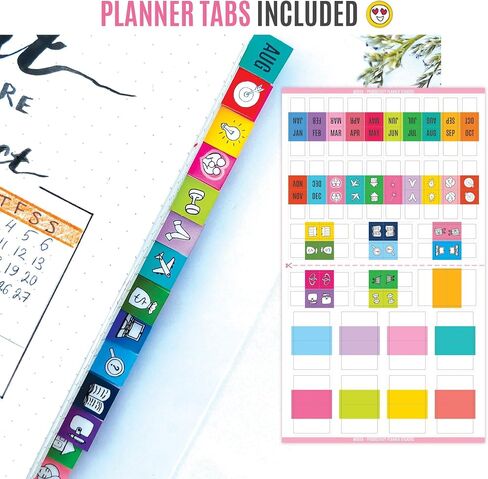 Planner Stickers – 1700 Productivity Mini Icons for Adults Calendar – Work, Daily To Do, Budget, Family, Holidays, Journaling – Variety Pack with Monthly Tabs in Saudi Arabia