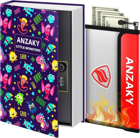 كتاب تحويل القاموس آمن مع قفل مركب وحقيبة نقود مقاومة للحريق، صندوق تخزين قاموس ANZAKY للنقود المخفية، صندوق إخفاء الأموال، مقصورة معدنية سرية محمولة آمنة in Kuwait
