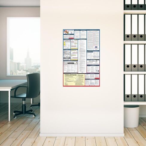 Labor Law Posters 2024 - Maryland Labor Law Poster State, Federal, OSHA Compliant, Accurate & Up to Date, Includes June Updates, Laminated Labor Law Poster 2024 Maryland, 25"w x 39"h (Bundle) in Kuwait