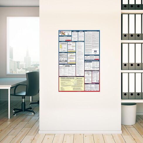 Labor Law Posters 2024 - Maryland Labor Law Poster State, Federal, OSHA Compliant, Accurate & Up to Date, Includes June Updates, Laminated Labor Law Poster 2024 Maryland, 25"w x 39"h (Bundle) in Kuwait
