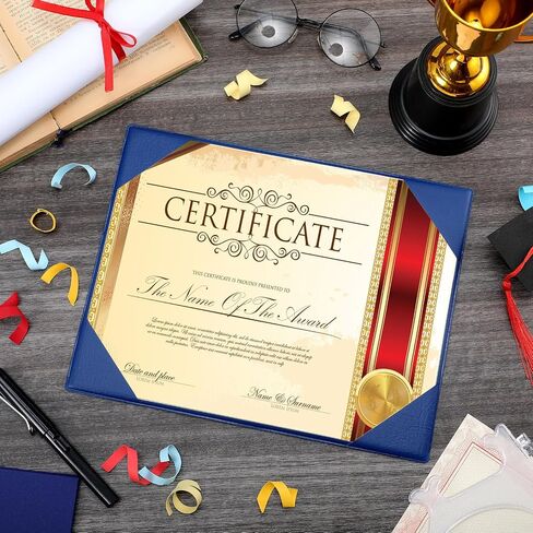 12 Pack Graduation Leather Certificate Holders with Stand Single Sided Certificate Award Frame Document Certificate Covers Certificate Folders for Paper Employee Diplomas, Fits 8.5 x 11 Inch in Saudi Arabia