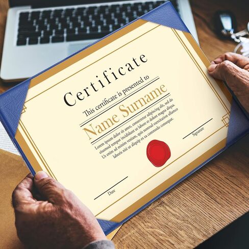 12 Pack Graduation Leather Certificate Holders with Stand Single Sided Certificate Award Frame Document Certificate Covers Certificate Folders for Paper Employee Diplomas, Fits 8.5 x 11 Inch in Saudi Arabia