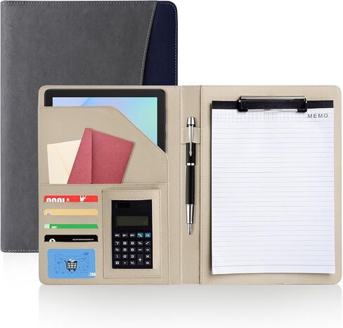 مجلد منظم لمحفظة Padfolio، مجلد السيرة الذاتية للمقابلات من جلد البولي يوريثان، منظم وثائق المؤتمرات مع حامل بطاقة العمل، حافظة دفتر بحجم Letter/A4، ورقة عمل للنساء (أخضر) in Saudi Arabia