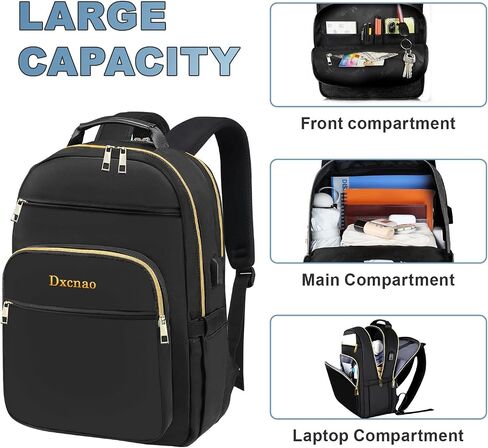 Laptop Backpack for Women,15.6 inch Womens Laptop Backpack with USB Charging Port, Water Resistant Computer Work backpack laptop compartment Daypacks for College in Saudi Arabia