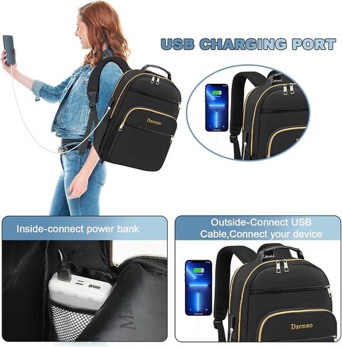 Laptop Backpack for Women,15.6 inch Womens Laptop Backpack with USB Charging Port, Water Resistant Computer Work backpack laptop compartment Daypacks for College in Saudi Arabia