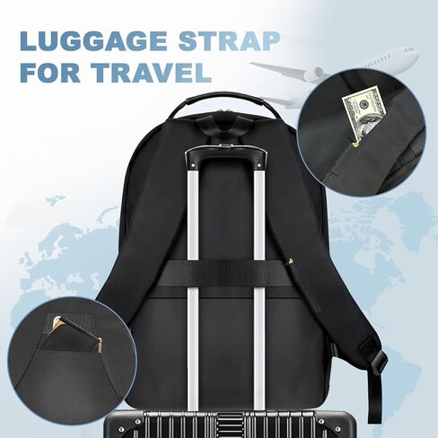 Laptop Backpack for Women,15.6 inch Womens Laptop Backpack with USB Charging Port, Water Resistant Computer Work backpack laptop compartment Daypacks for College in Saudi Arabia