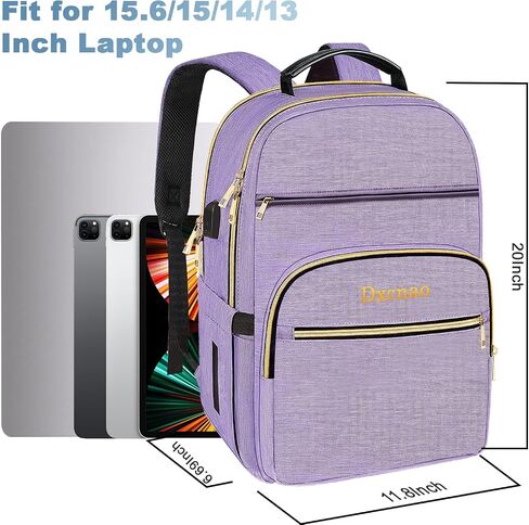 Laptop Backpack for Women,15.6 inch Womens Laptop Backpack with USB Charging Port, Water Resistant Computer Work backpack laptop compartment Daypacks for College in Saudi Arabia