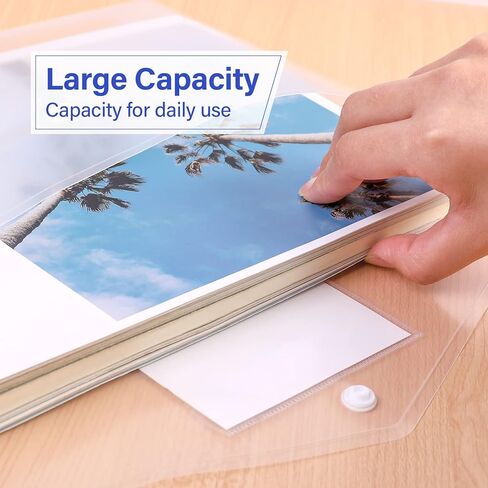 12 حزمة من مظاريف حفظ الملفات البلاستيكية من البوليستر، مظاريف ملفات شفافة بحجم A4 مع ملصق وزر لصق للجيب لتنظيم مكتب العمل المنزلي والمدرسة، 12 لونًا متنوعًا in Kuwait