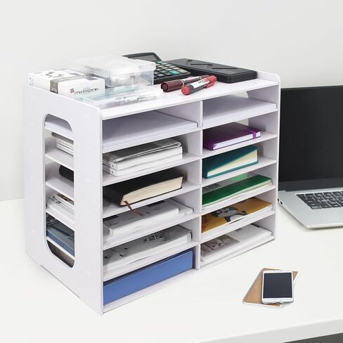 منظم فارز الملفات من سونجواي للمكتب - منظم الأدب 12 فتحة، صندوق بريد الطلاب للفصل الدراسي، منظم بريد سطح الطاولة، منظم تخزين الورق للمدرسة والمكتب المنزلي in Kuwait