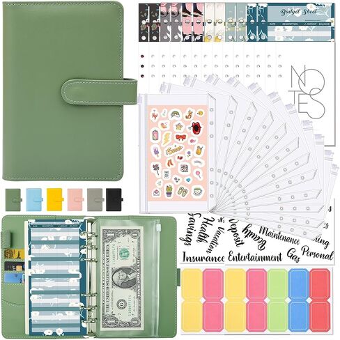 A6 Money Saving Binder,Budget Binder with Zipper Envelopes & Expense Tracker Sheets for Budgeting, Budget Book Planner with Cash Envelopes, Savings Binder for Money Saving(Blue, A6) in Saudi Arabia