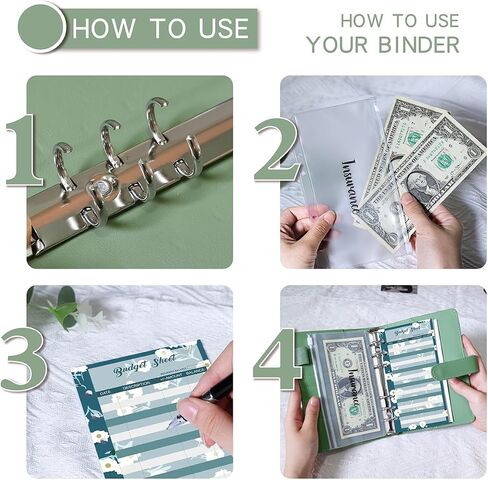A6 Money Saving Binder,Budget Binder with Zipper Envelopes & Expense Tracker Sheets for Budgeting, Budget Book Planner with Cash Envelopes, Savings Binder for Money Saving(Blue, A6) in Saudi Arabia