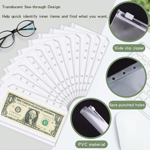 A6 Money Saving Binder,Budget Binder with Zipper Envelopes & Expense Tracker Sheets for Budgeting, Budget Book Planner with Cash Envelopes, Savings Binder for Money Saving(Blue, A6) in Saudi Arabia
