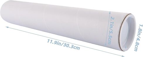 20 حزمة من أنابيب الشحن البريدية، 2 × 12 بوصة أنبوب بريد من الورق المقوى مع أغطية أنابيب ملصقات الشحن للأعمال الفنية والمخططات وتخزين المستندات، باللون الأبيض in Saudi Arabia