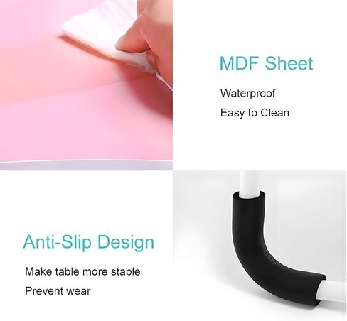 Trophy Portable Laptop Desk for Bed Couch - Foldable Laptop Bed Table with Storage Drawer, Cup Holder and Tab Slot, Lap Tray for Breakfast, Writing, Drawing, Working, Eating (Pink) in Saudi Arabia