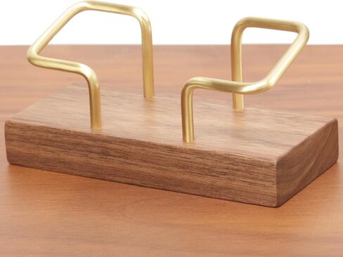 Business Card Holder for Desk , Wood and Brass Desktop Business Card holder, Index Card Organizer Storage Files (Walnut Wood) in Saudi Arabia