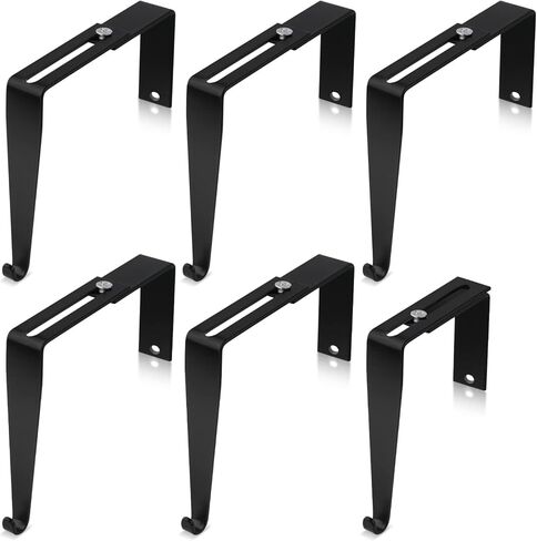 6 قطع من خطافات الحائط القابلة للتعديل - شماعات معدنية عالمية على خطافات مرآة الباب تم تعديلها لتناسب ألواح سمك 1.35 إلى 3.5 بوصة للوحة الحائط in Kuwait