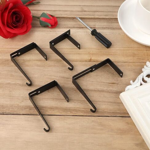 6 قطع من خطافات الحائط القابلة للتعديل - شماعات معدنية عالمية على خطافات مرآة الباب تم تعديلها لتناسب ألواح سمك 1.35 إلى 3.5 بوصة للوحة الحائط in Kuwait