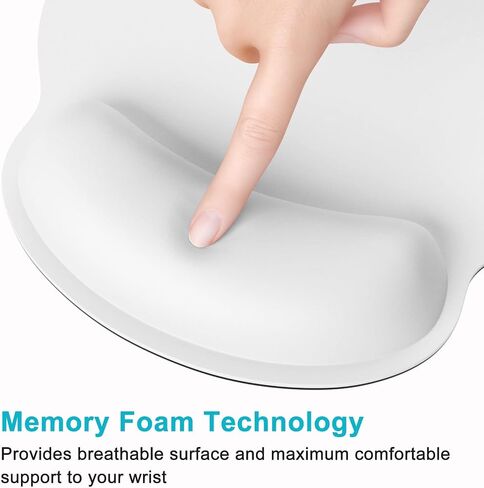 Ergonomic Mouse Pad with Wrist Rest Support, Memory Foam Computer Mouse Pads for Wireless Mouse, Cut Gaming Mouse Mat with Non-Slip Base, Pain Relief Mousepad for Laptop Desk Work Women, Blue in Kuwait