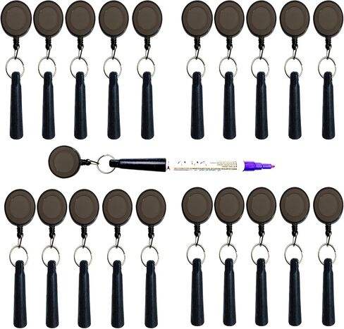 20 PCS Pencil Holder, Ideal Grip for Markers & Carpenter Pencils-Heavy Duty Retractable Pull Pen with anti-lost pen cord in Saudi Arabia