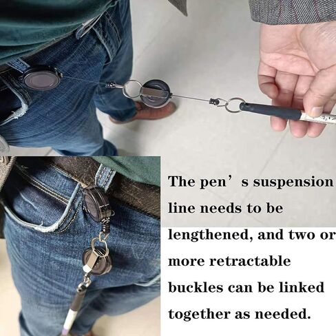 20 PCS Pencil Holder, Ideal Grip for Markers & Carpenter Pencils-Heavy Duty Retractable Pull Pen with anti-lost pen cord in Saudi Arabia