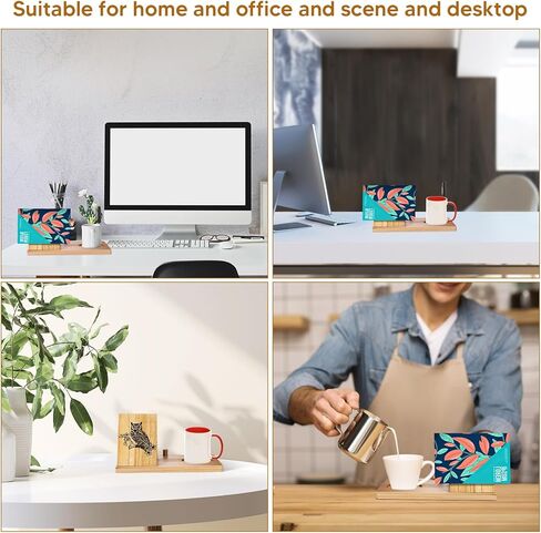 حامل كتب خشبي مثلث مع حامل - مسند قراءة مكتبي شخصي وخادم صفحة لكوب كوب القهوة - حامل كتب خشبي صغير مثالي لسطح المكتب بجانب السرير ومحبي الكتب in Kuwait