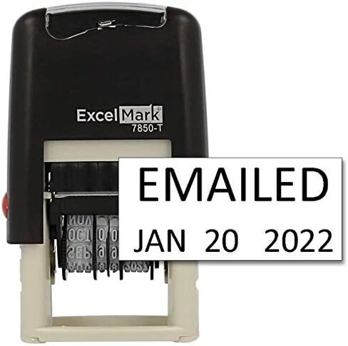 ExcelMark Emailed Date Stamp - Compact Size (Red Ink) in Saudi Arabia