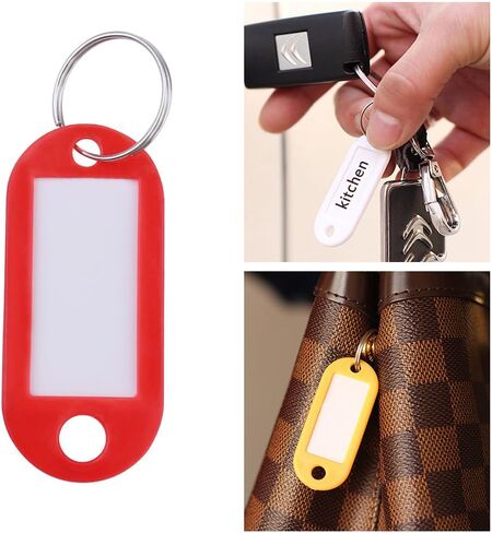 40pcs Black Key Ring Label Tags Plastic Keys Holder and Identifier Name Number Address Information Label Card for Keys ID 5x2.2cm in Saudi Arabia