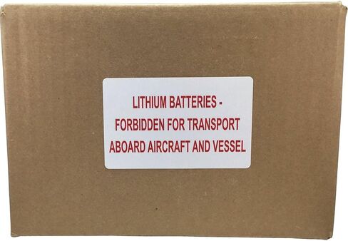 Lithium Batteries Forbidden Aboard Aircraft and Vessel Labels 2 1/2 x 4 Inch Rectangle 500 Adhesive Stickers in Saudi Arabia