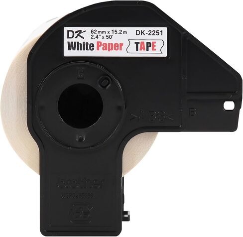 Brother Genuine DK-2251 Continuous Length Replacement Labels, Black/Red Label on White Paper Tape, Engineered with Excellence, 2.4" x 50 feet, 1 Roll per Box in Saudi Arabia