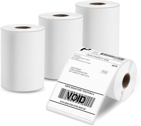 استبدل ملصقات Dymo 4XL مقاس 4 بوصات × 6 بوصات ملصقات حرارية مباشرة 1744907 للطابعة الحرارية Munbyn وRolo وZebra 4 × 6 لفة ملصقات شحن S0904980 ورق شحن حراري مباشر 4 عبوات (220 ملصقًا/لفة) in Kuwait