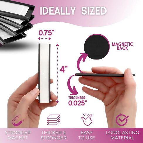 Availey 60 Pack Magnetic 'C' Channel Label Holders for Metal Racks and Shelves with Protective Films and Replacement Strips 3" x 1" in Saudi Arabia