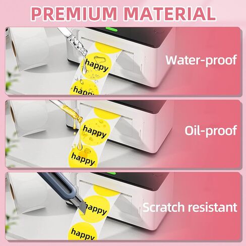 2 Inch Circle Thermal Labels Roll Color Thermal Printer Labels Round Thermal Sticker Labels Self-Adhesive 750Labels for DIY Design, Name Tags Compatible with MUNBYN Rollo Zebra(Pink, 1 pcs) in Saudi Arabia