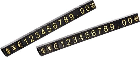 MECCANIXITY Adjustable Removable Mini Cube Price Tag Display Number Letter Price Label Stand Block Kit for Shop Counter Gold on Black,3.8x6.9mm,10 Sets in Saudi Arabia